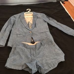 Ann Taylor Loft Chambray Blazer and Shorts Set